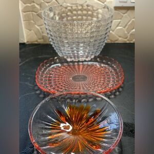 GUZZINI | Set of 3 | Vintage Heavy Acrylic Serving Pieces.